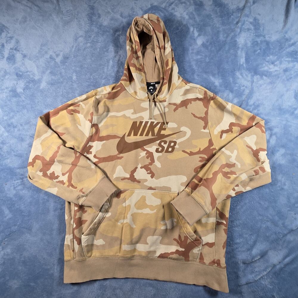 Nike SB Icon ERDL Hoodie Mens Large Desert Camo Skateboarding Pullover